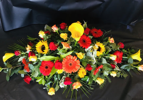 Red and Orange Double Ended Coffin Spray